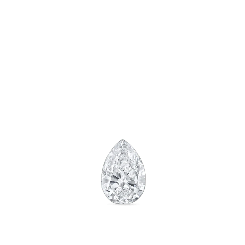 Invisible Set Diamond Pear Threaded Stud Earring With Titanium Backing - Image 5