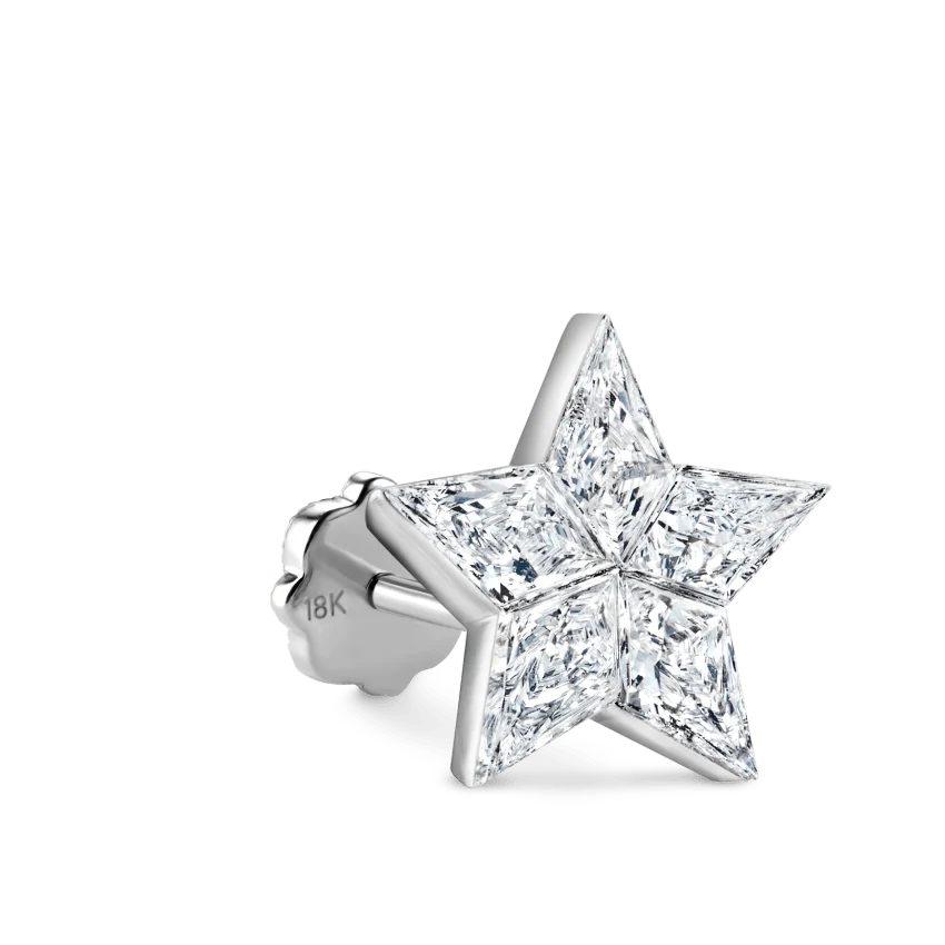 Invisible Set Diamond Star Threaded Stud Earring - Image 12