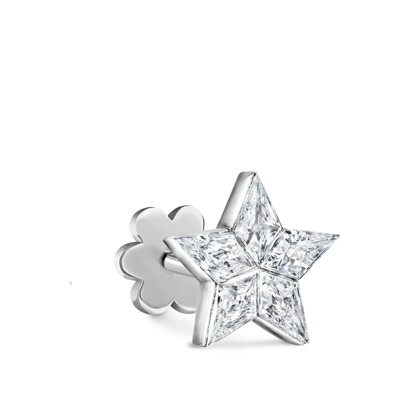 Invisible Set Diamond Star Threaded Stud Earring - Image 8