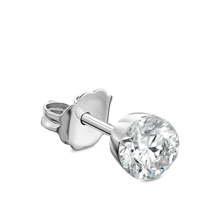 Invisible Set Diamond Stud Earring - Image 10