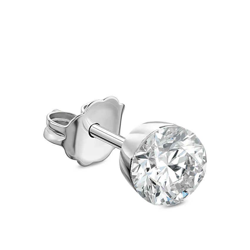 Invisible Set Diamond Stud Earring - Image 6