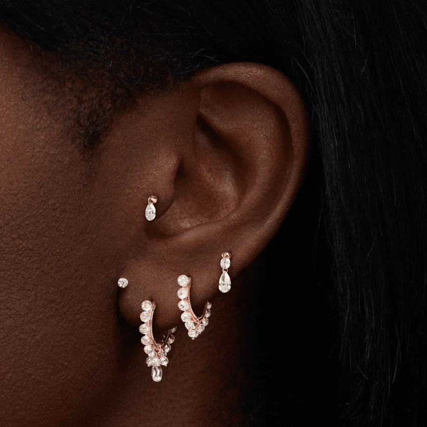 Invisible Set Diamond Threaded Stud Earring - Image 113