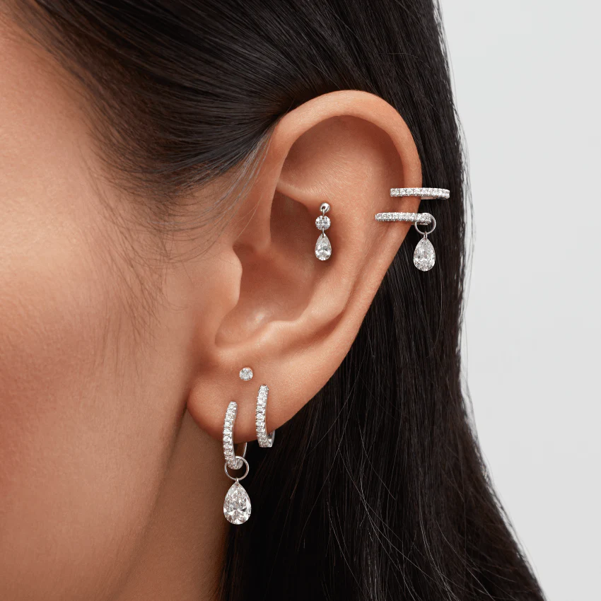Invisible Set Diamond Threaded Stud Earring - Image 114