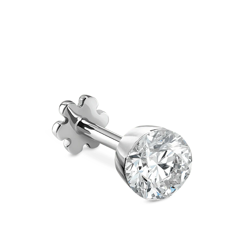 Invisible Set Diamond Threaded Stud Earring - Image 12