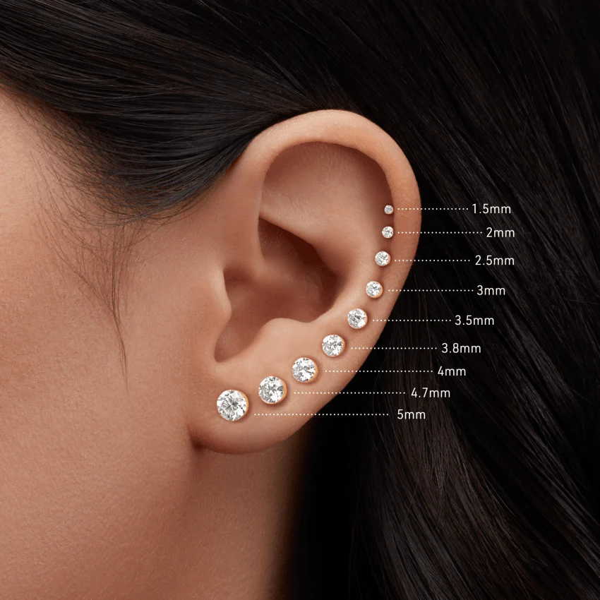 Invisible Set Diamond Threaded Stud Earring - Image 22