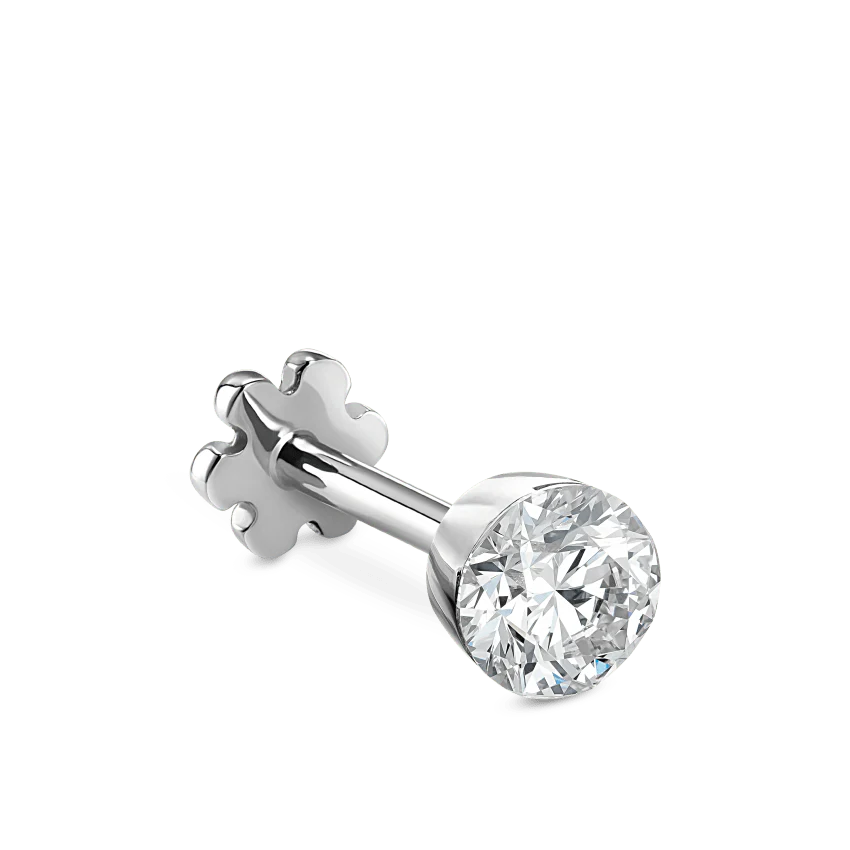 Invisible Set Diamond Threaded Stud Earring - Image 27
