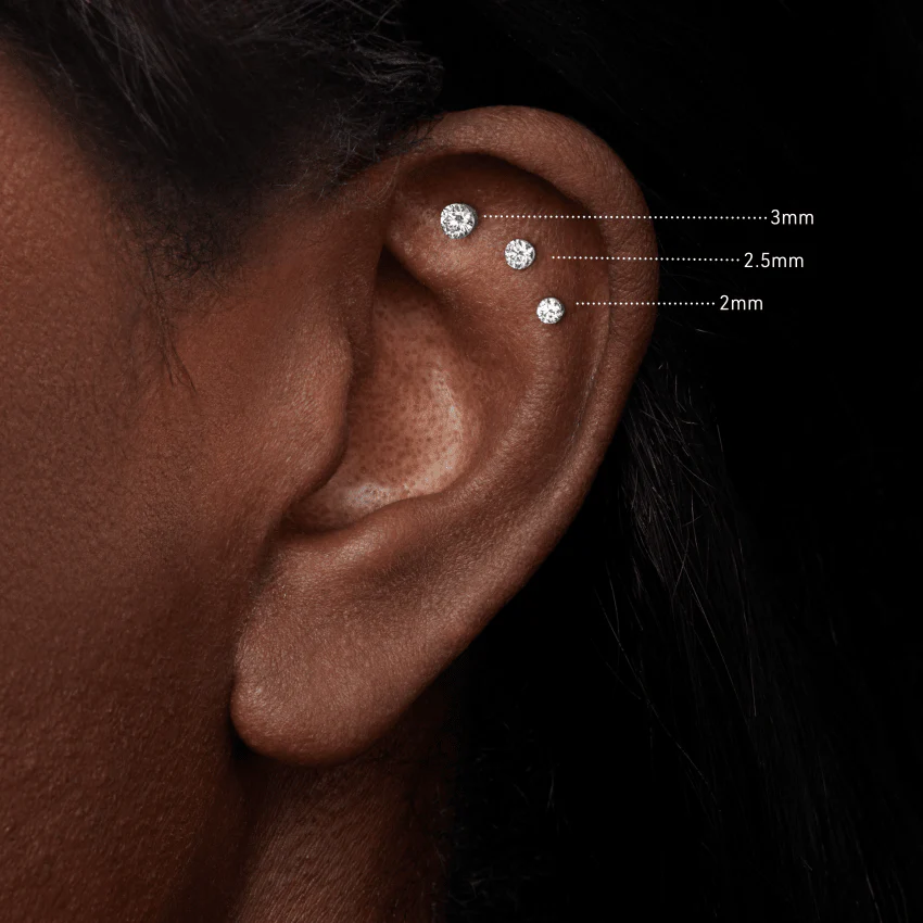 Invisible Set Diamond Threaded Stud Earring - Image 82