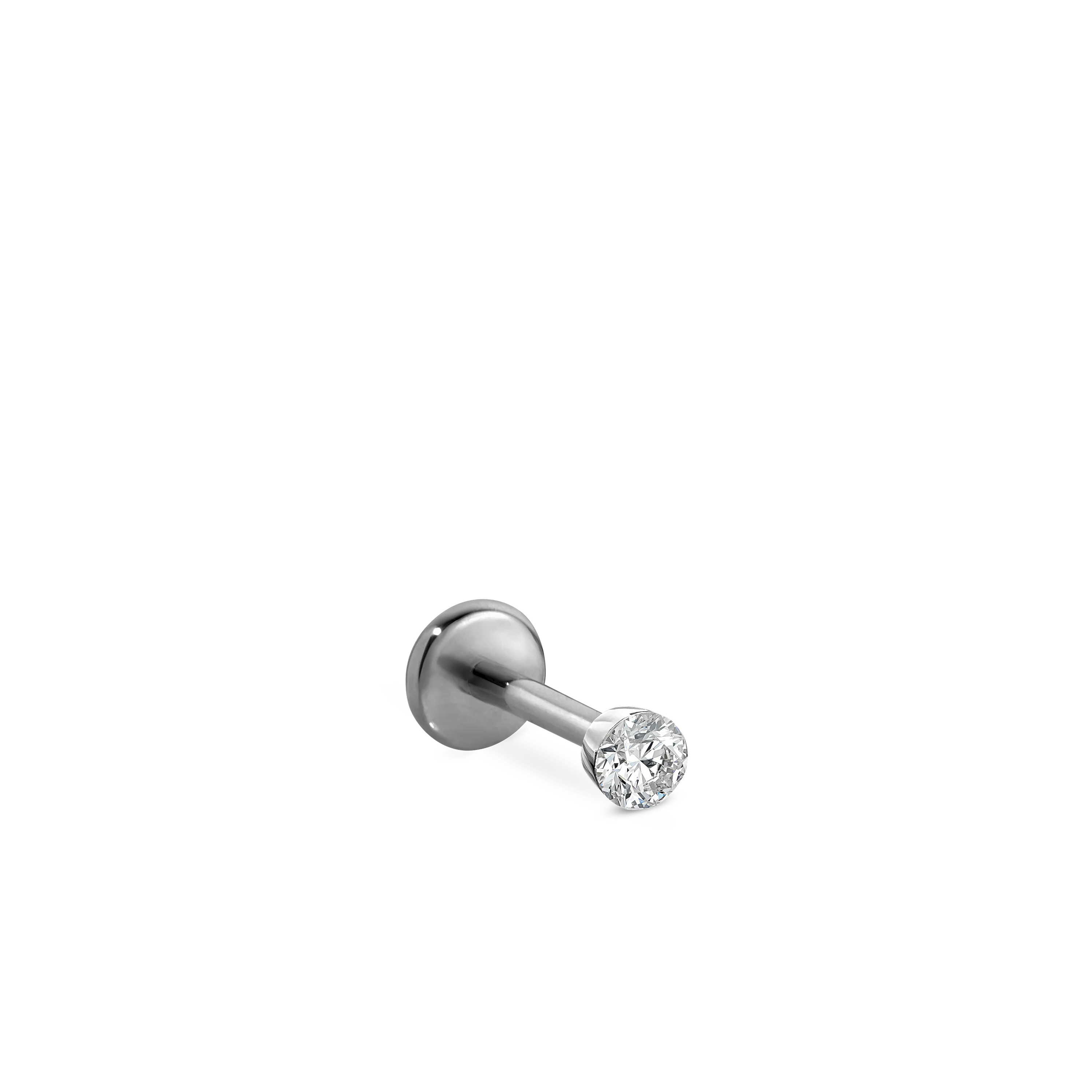 Invisible Set Diamond Threaded Stud Earring With Titanium Backing - Image 143