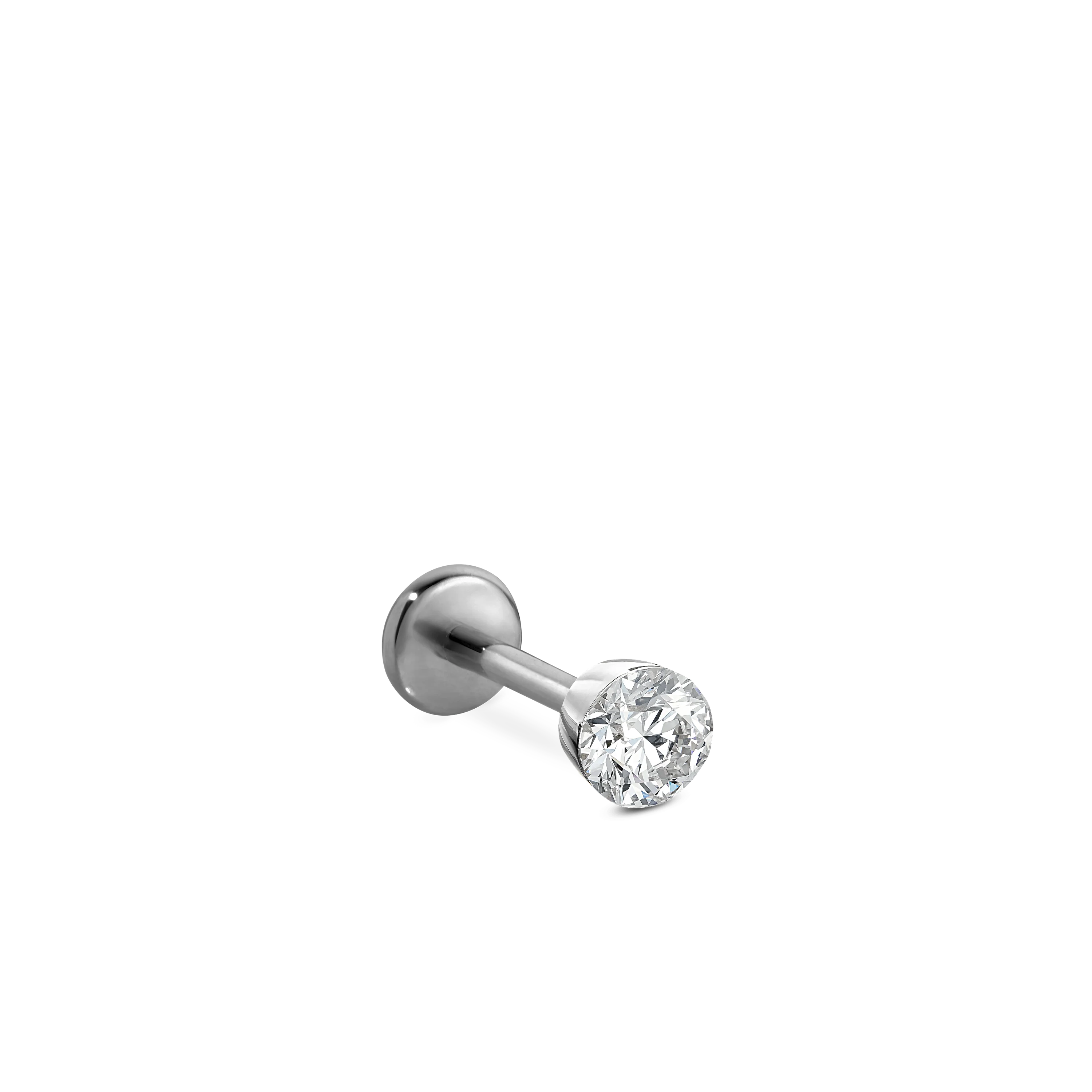 Invisible Set Diamond Threaded Stud Earring With Titanium Backing - Image 147