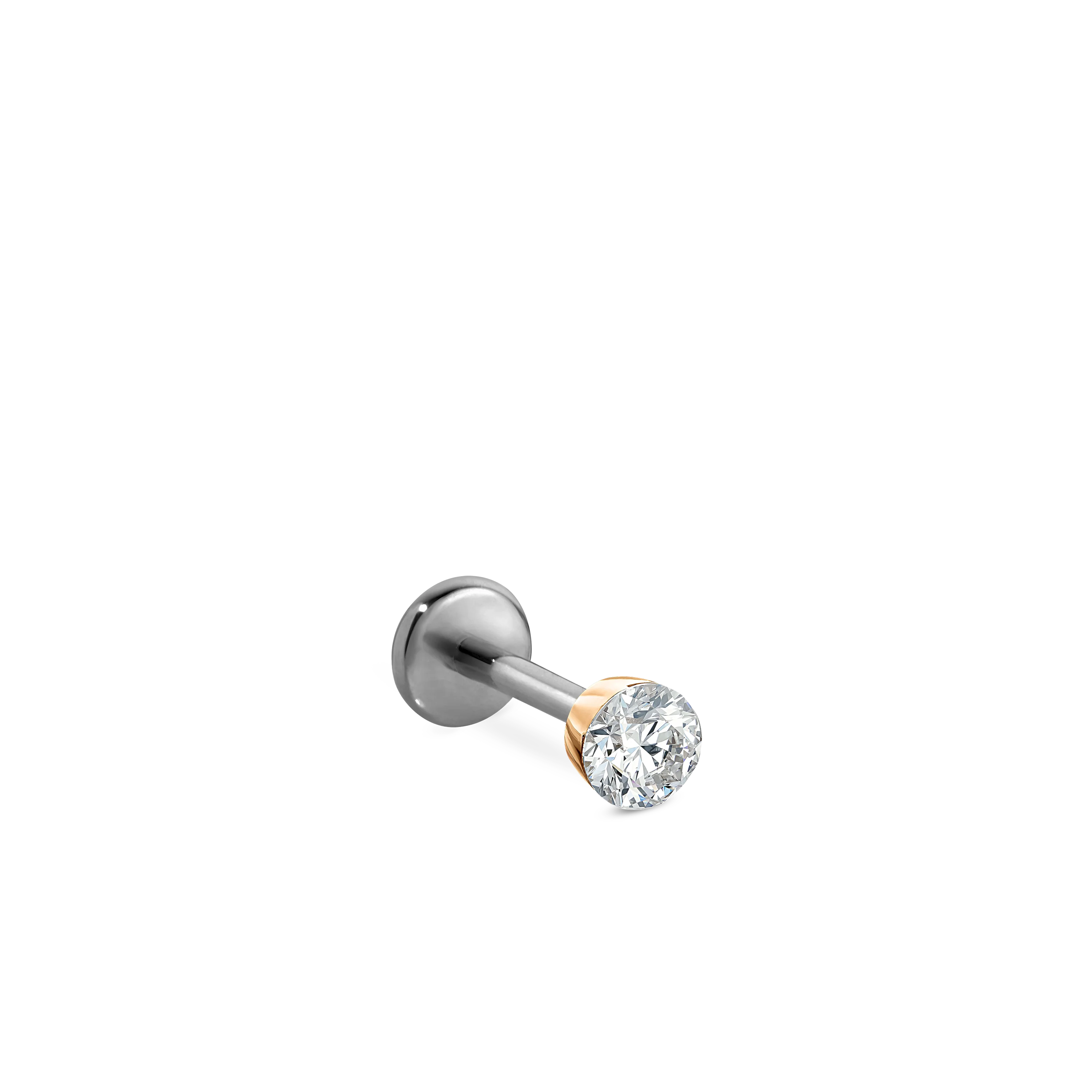 Invisible Set Diamond Threaded Stud Earring With Titanium Backing - Image 152