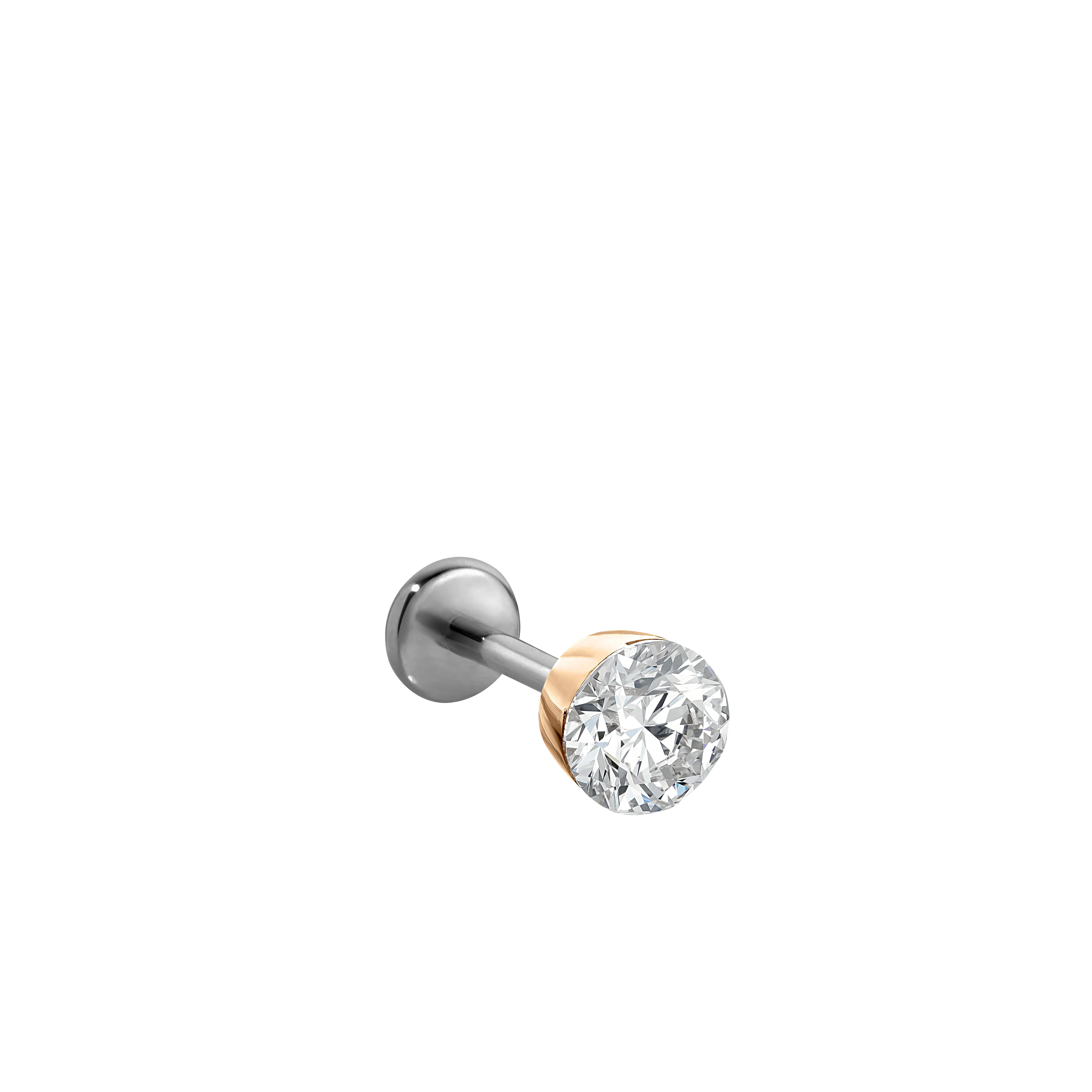 Invisible Set Diamond Threaded Stud Earring With Titanium Backing - Image 157