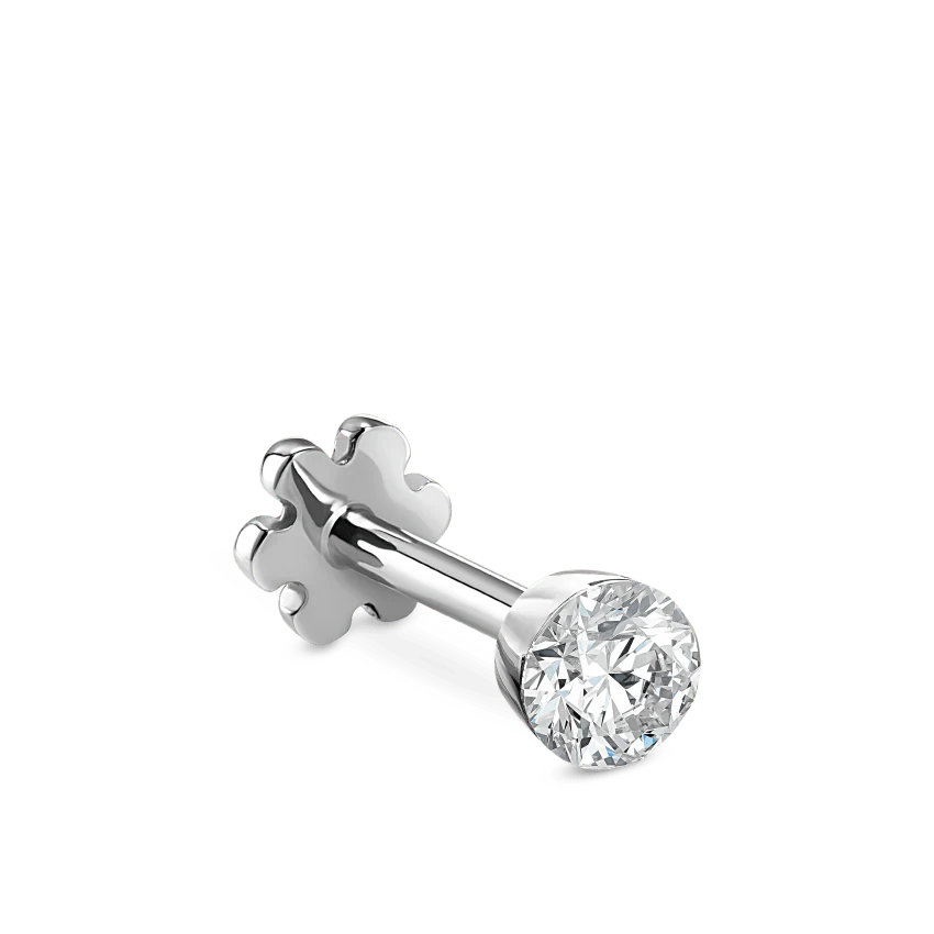 Invisible Set Diamond Threaded Stud Earring With Titanium Backing - Image 40
