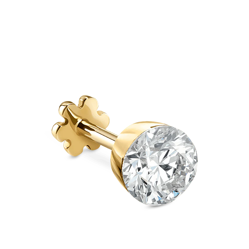 Invisible Set Diamond Threaded Stud Earring With Titanium Backing - Image 49