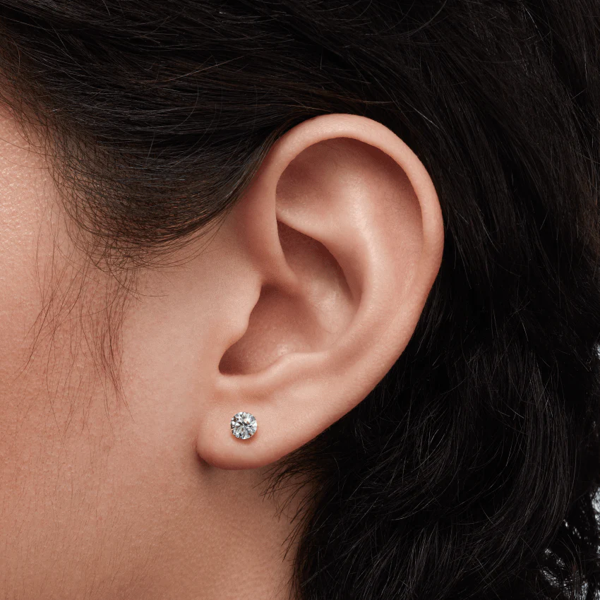 Invisible Set Diamond Threaded Stud Earring With Titanium Backing - Image 50