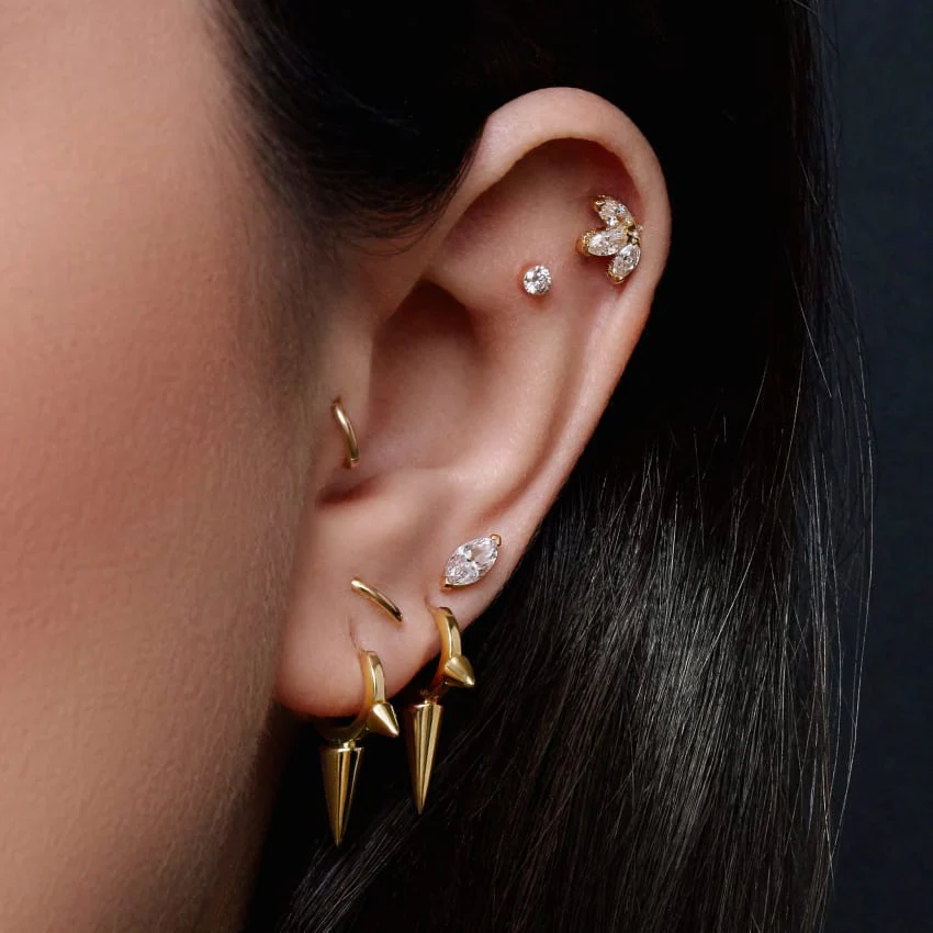 Invisible Set Diamond Threaded Stud Earring With Titanium Backing - Image 82