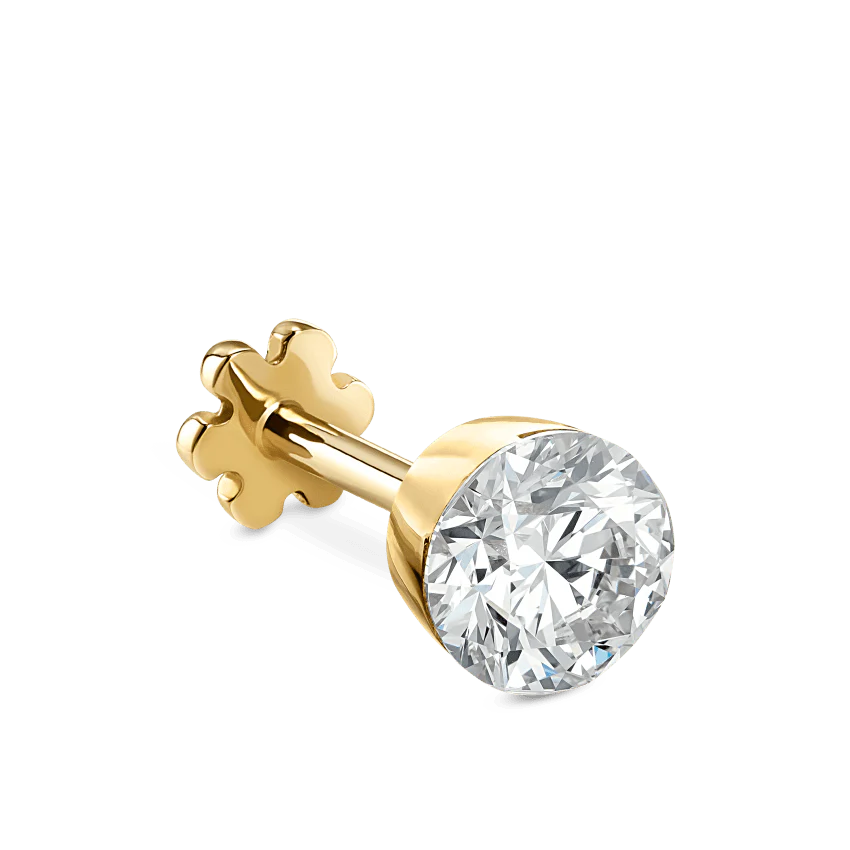 Invisible Set Diamond Threaded Stud Earring With Titanium Backing - Image 86