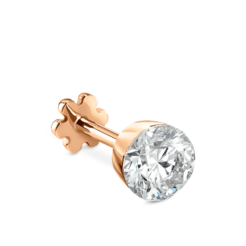 Invisible Set Diamond Threaded Stud Earring With Titanium Backing - Image 99