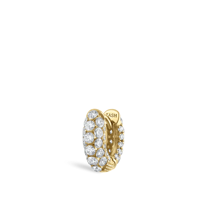 Invisible Set Diamond Three Row Pavé Hoop Earring - Image 23