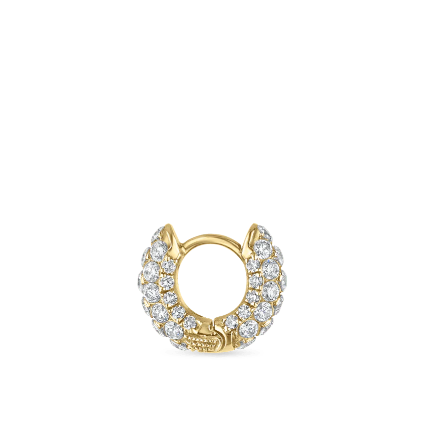 Invisible Set Diamond Three Row Pavé Hoop Earring - Image 25