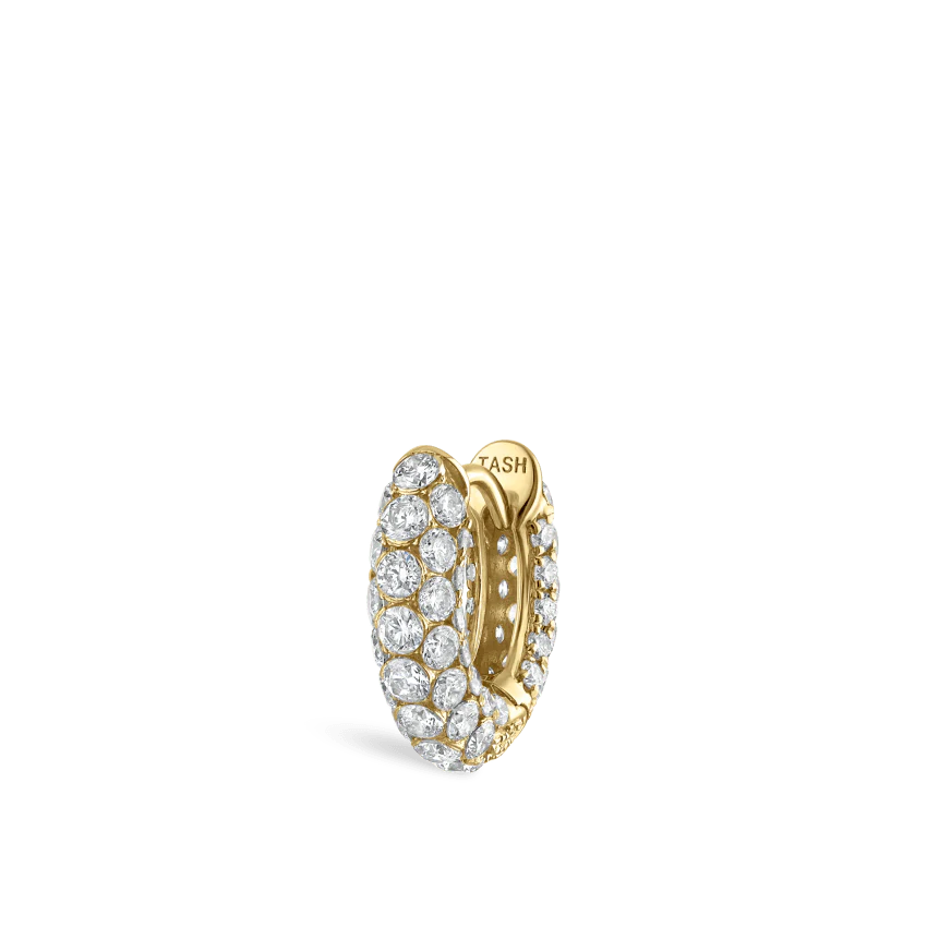 Invisible Set Diamond Three Row Pavé Hoop Earring - Image 27