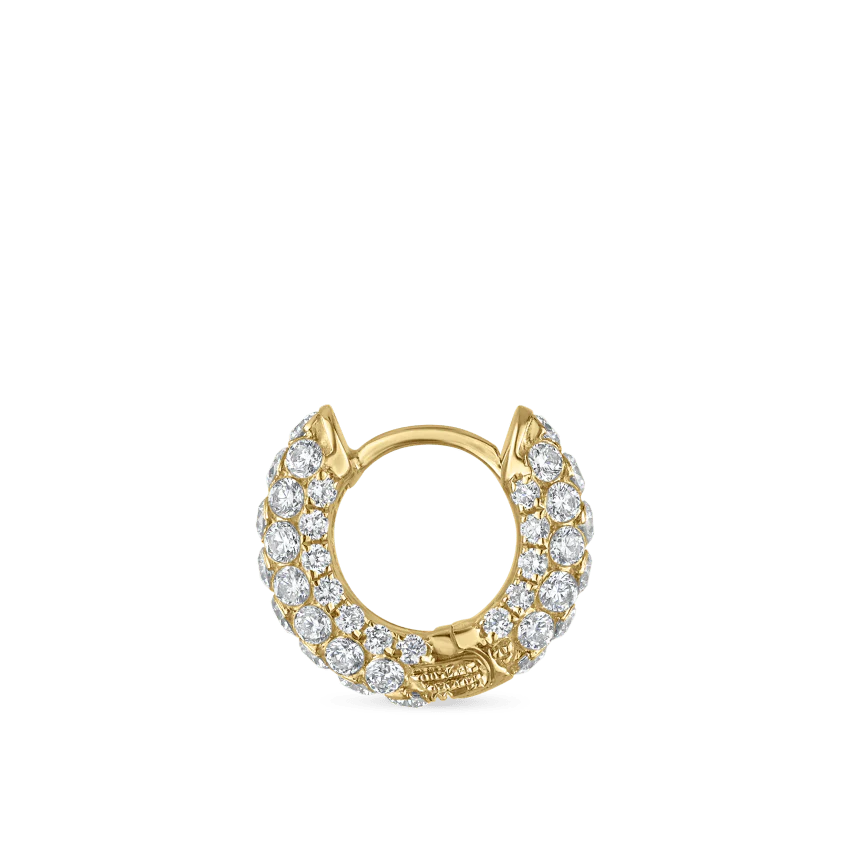 Invisible Set Diamond Three Row Pavé Hoop Earring - Image 29