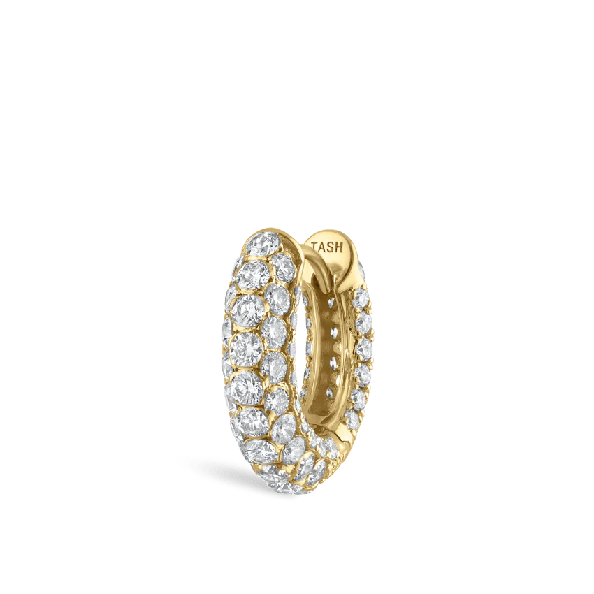 Invisible Set Diamond Three Row Pavé Hoop Earring - Image 31