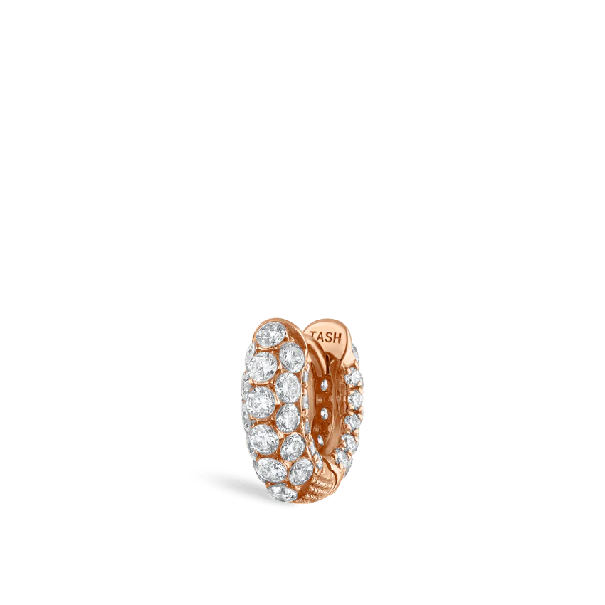 Invisible Set Diamond Three Row Pavé Hoop Earring - Image 41