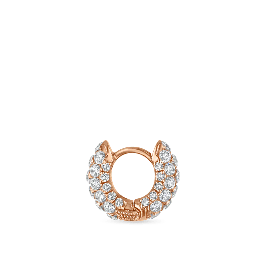 Invisible Set Diamond Three Row Pavé Hoop Earring - Image 43