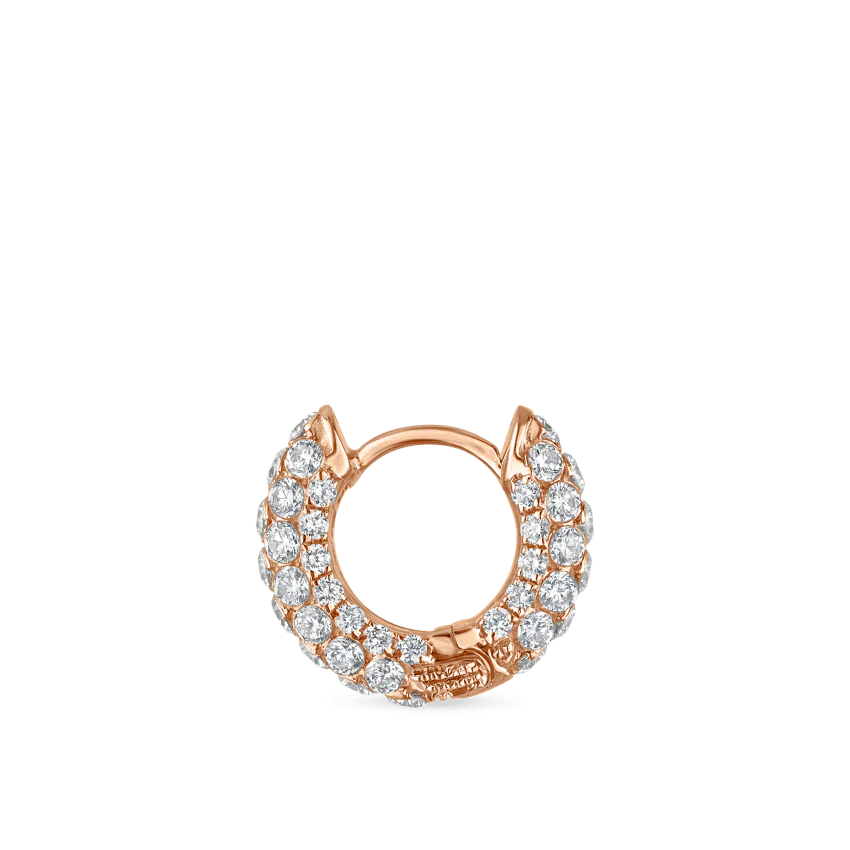 Invisible Set Diamond Three Row Pavé Hoop Earring - Image 47