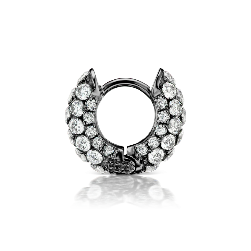 Invisible Set Diamond Three Row Pavé Hoop Earring - Image 60