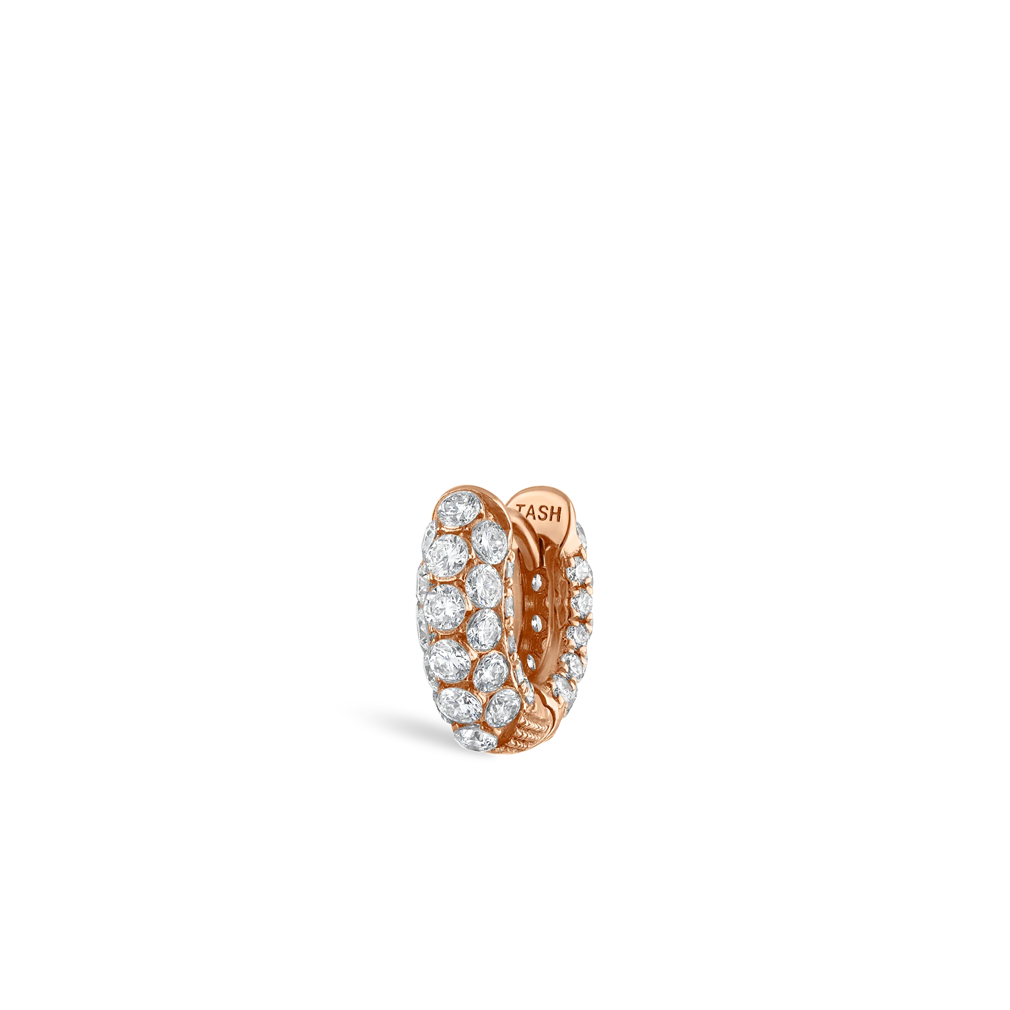 Invisible Set Diamond Three Row Pavé Hoop Earring - Image 64
