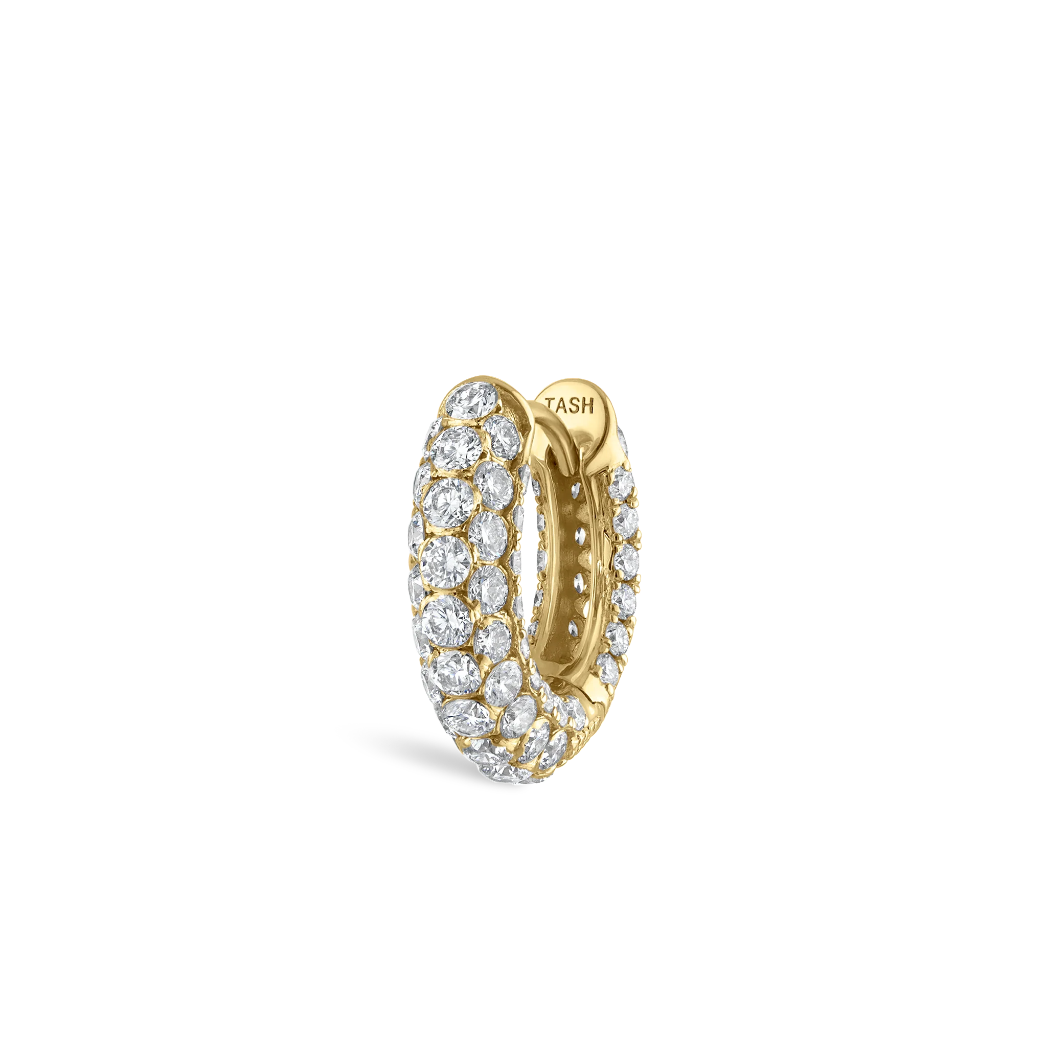 Invisible Set Diamond Three Row Pavé Hoop Earring - Image 72
