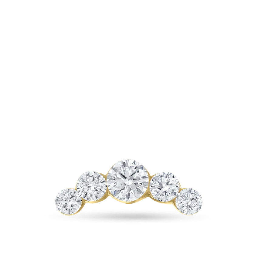 Invisible Set Five Diamond Curve Stud Earring - Image 5