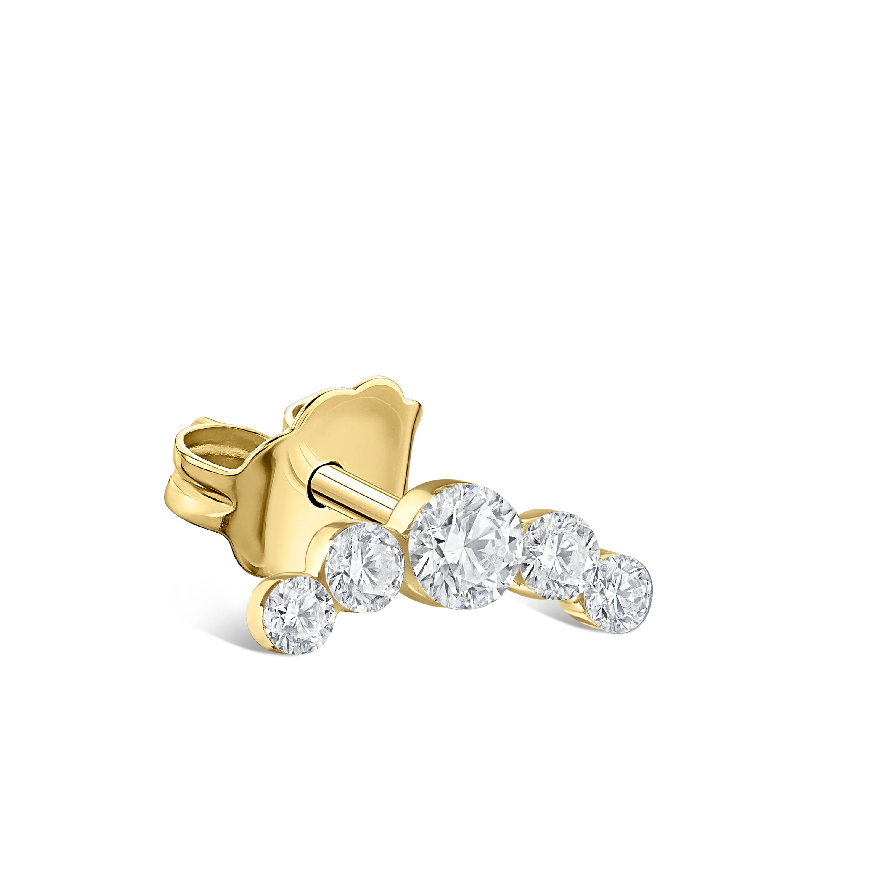 Invisible Set Five Diamond Curve Stud Earring - Image 8