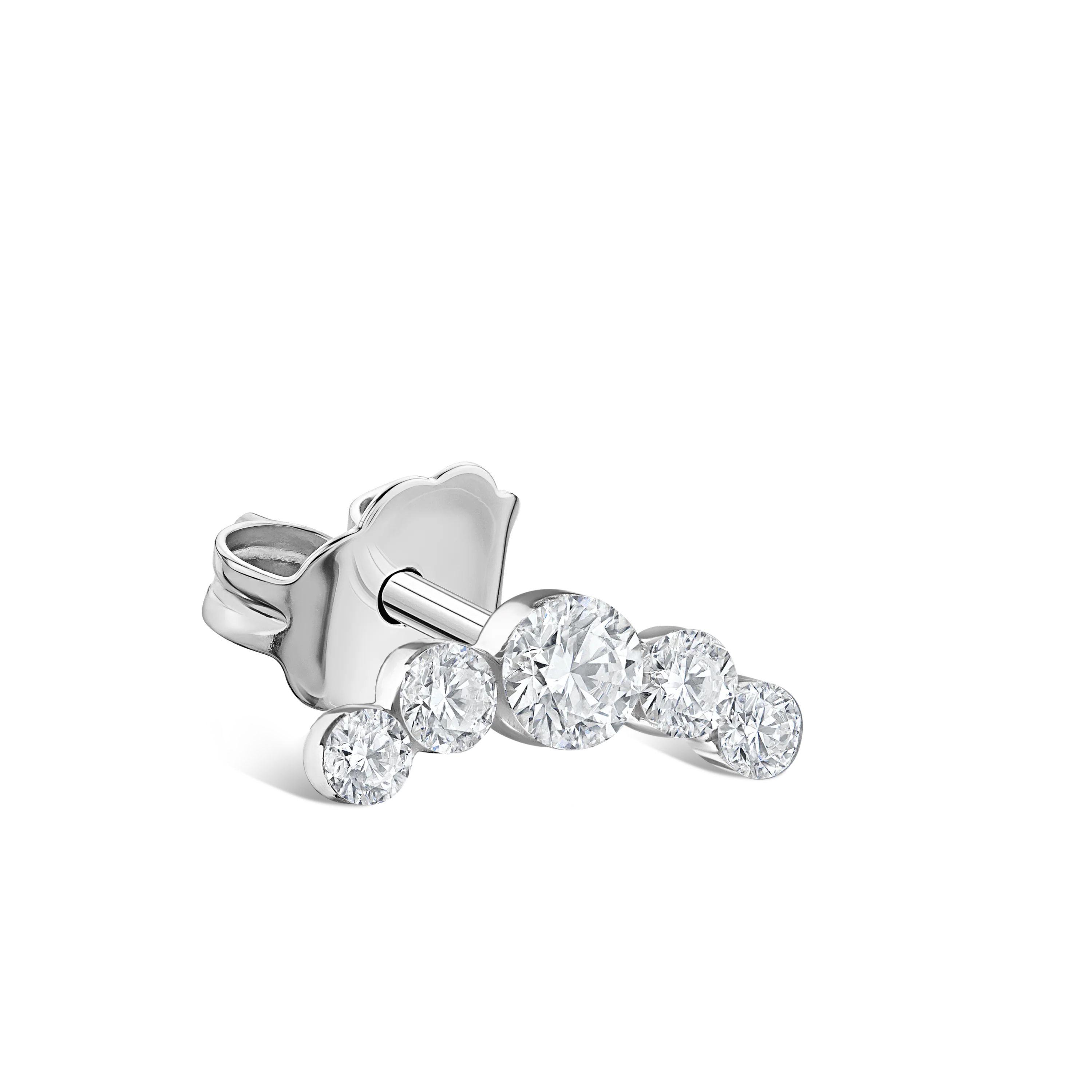 Invisible Set Five Diamond Curve Stud Earring - Image 9
