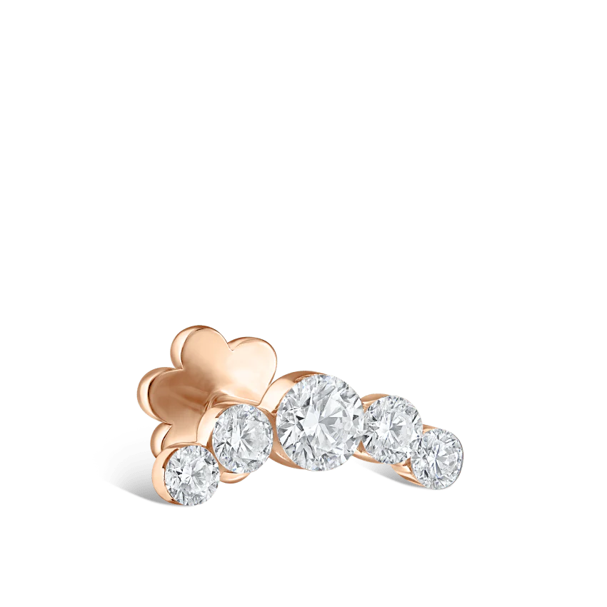 Invisible Set Five Diamond Open Curve Threaded Stud Earring - Image 14