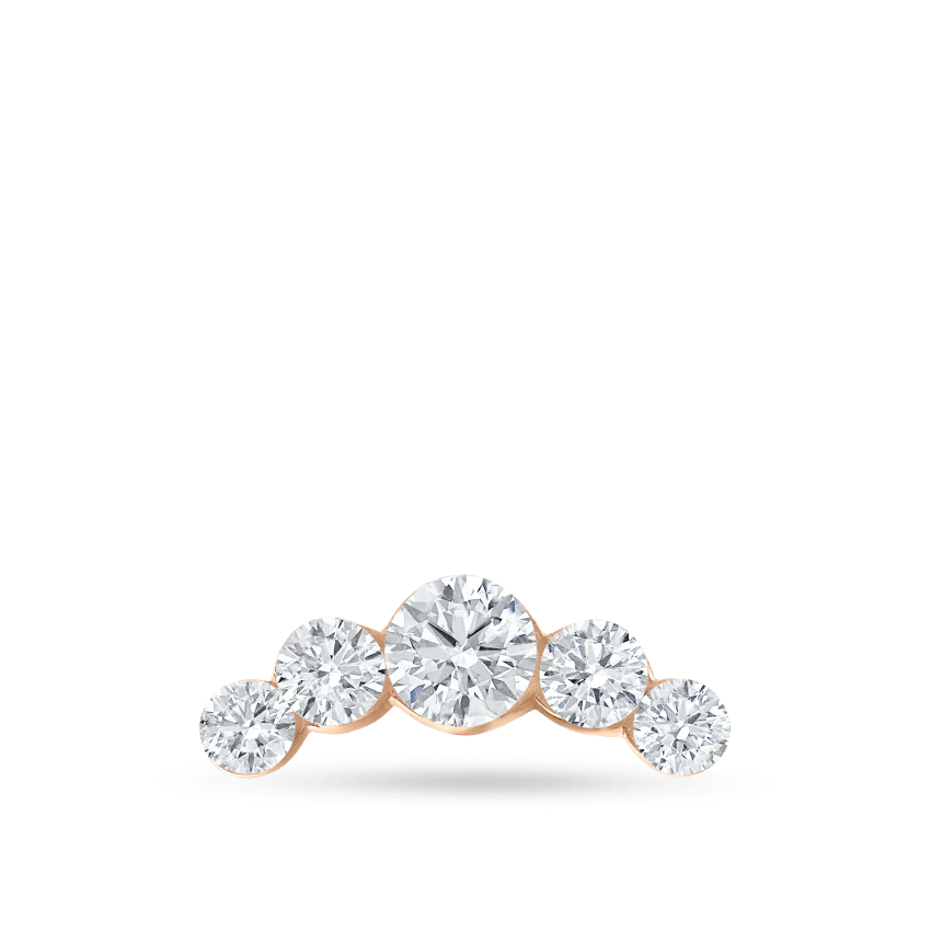 Invisible Set Five Diamond Open Curve Threaded Stud Earring - Image 19