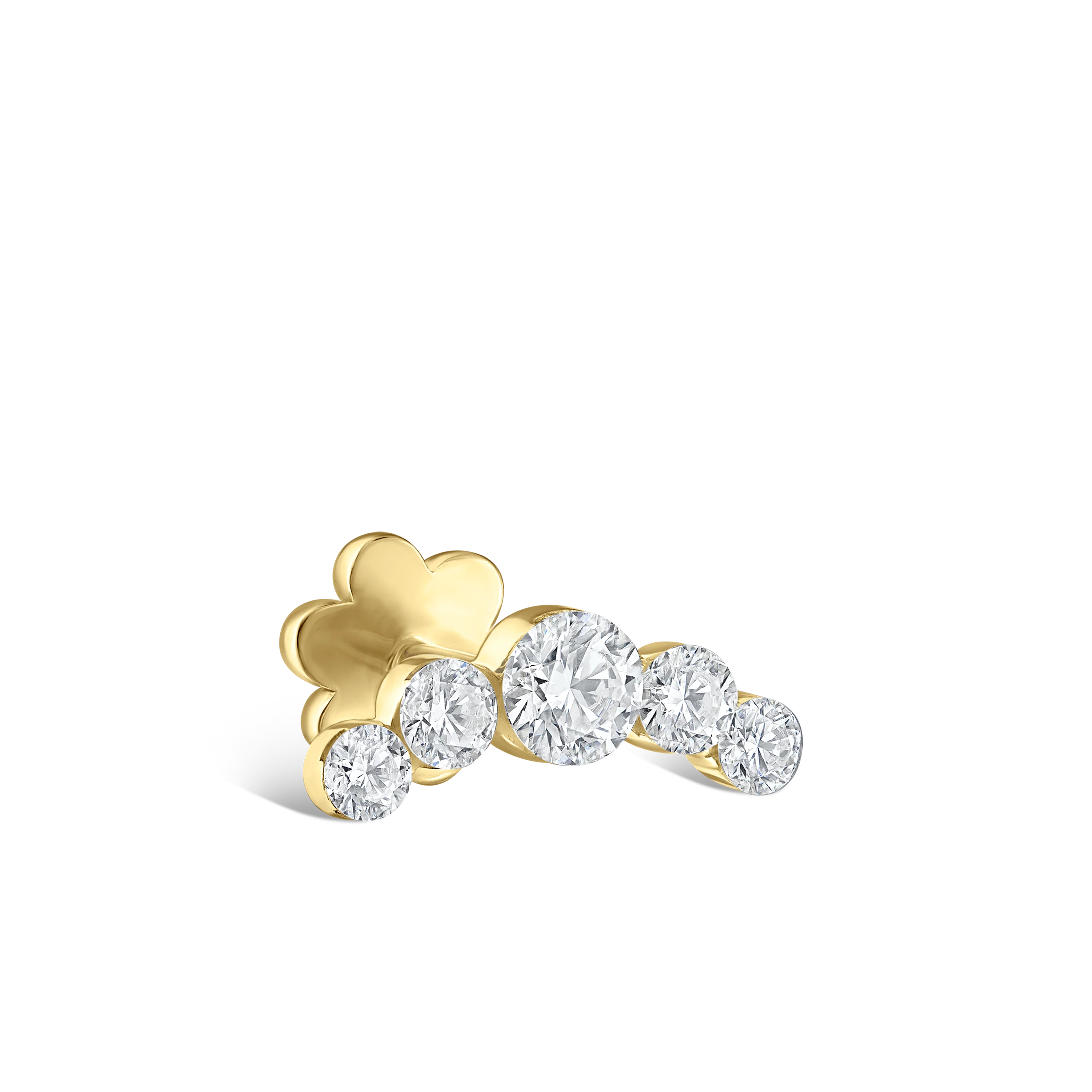Invisible Set Five Diamond Open Curve Threaded Stud Earring - Image 20