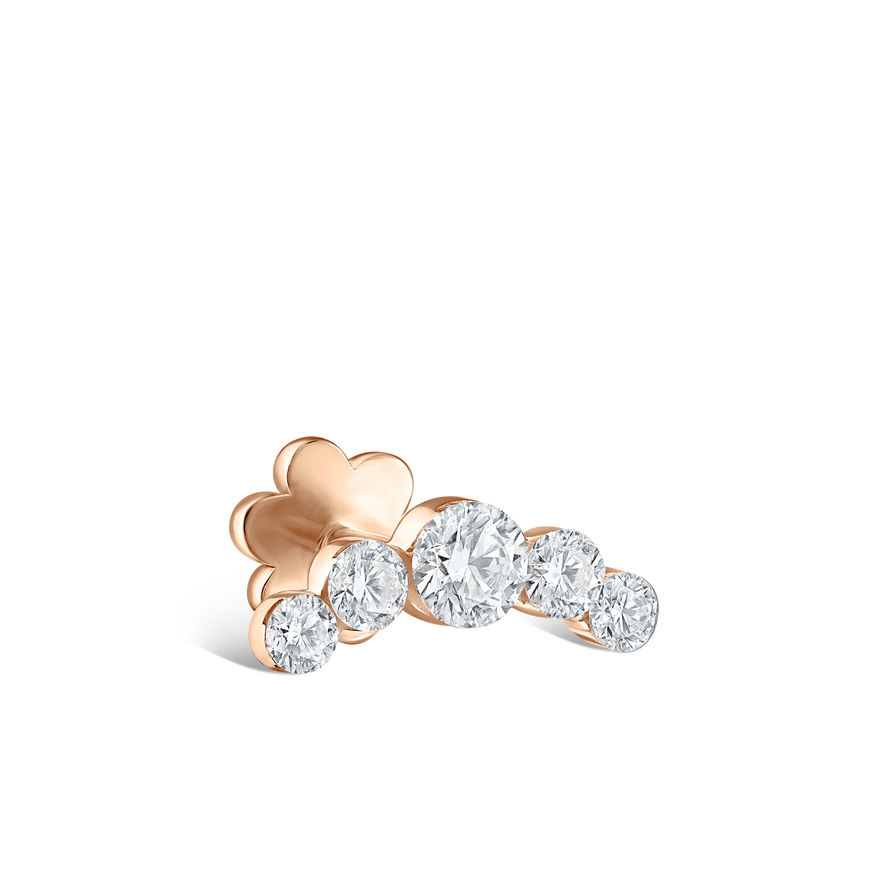 Invisible Set Five Diamond Open Curve Threaded Stud Earring - Image 22