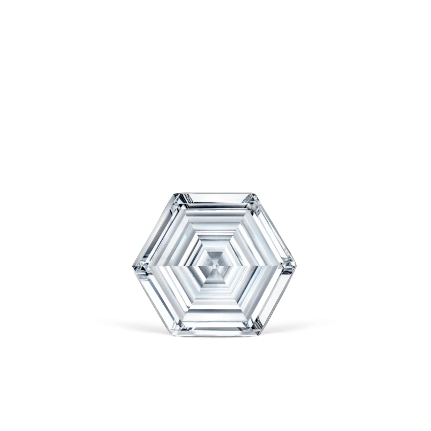 Invisible Set Hexagon Diamond Stud Earring - Image 13