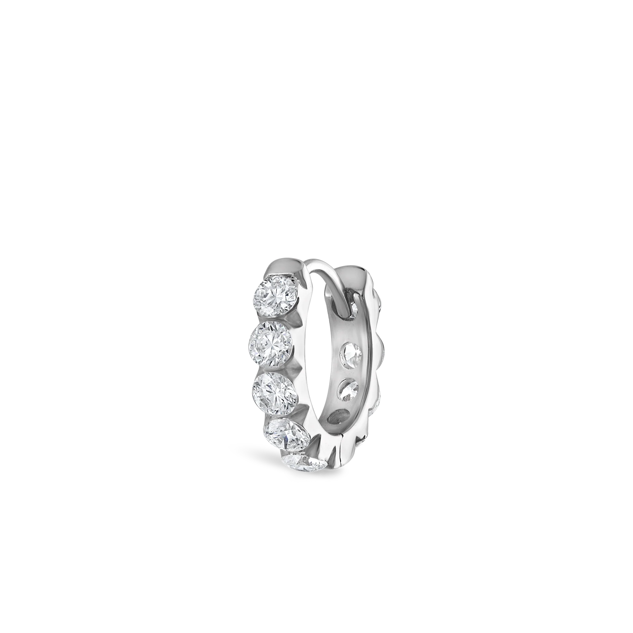 Invisible Set Large Diamond Eternity Hoop Earring - Image 106