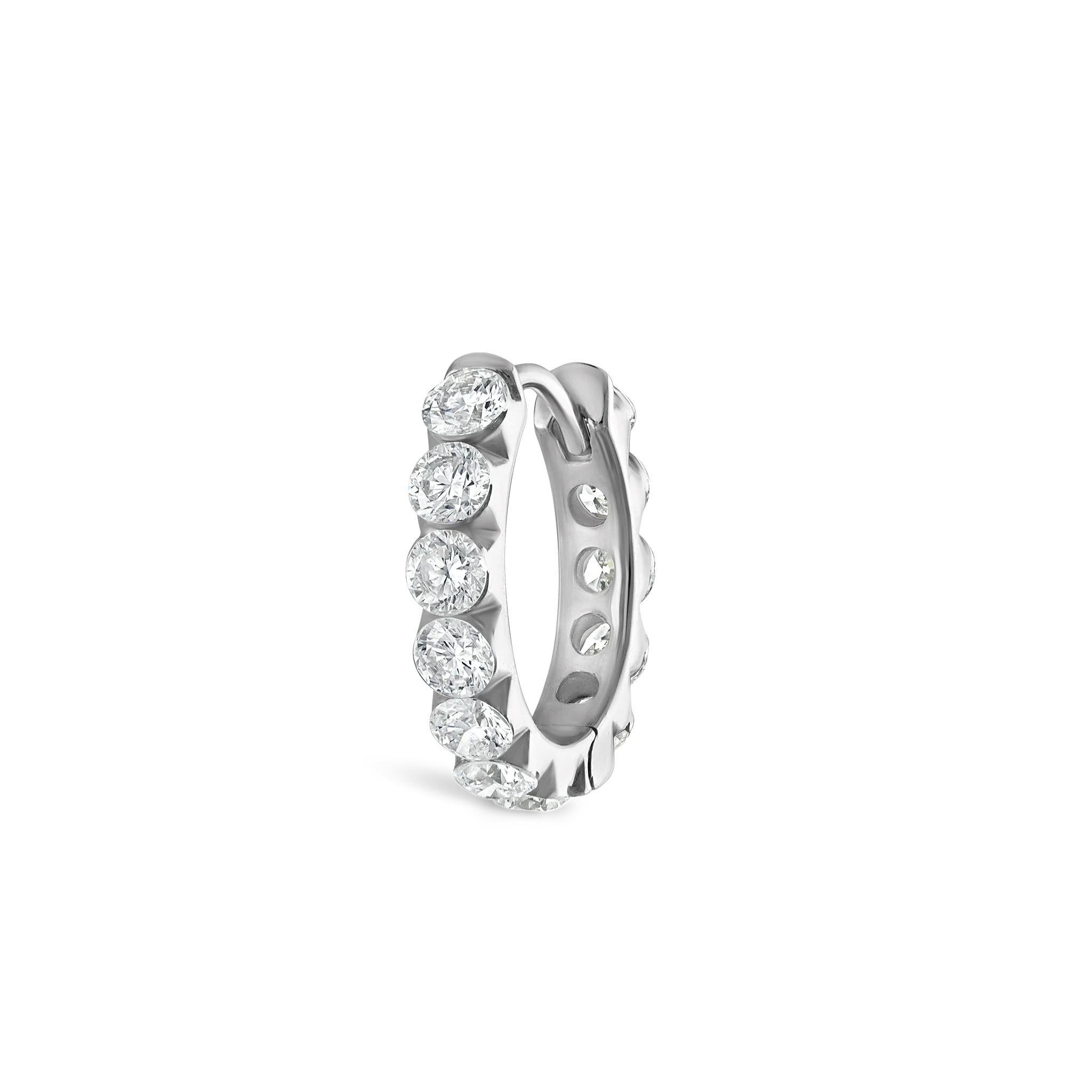Invisible Set Large Diamond Eternity Hoop Earring - Image 109