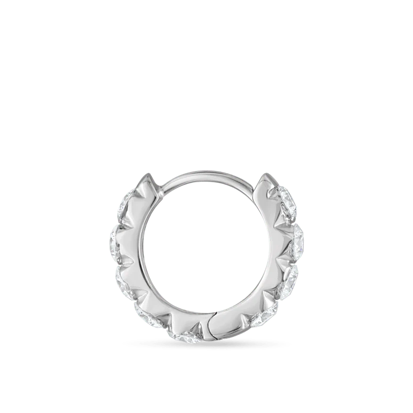 Invisible Set Large Diamond Eternity Hoop Earring - Image 14