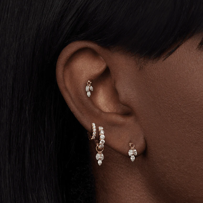 Invisible Set Large Diamond Eternity Hoop Earring - Image 16