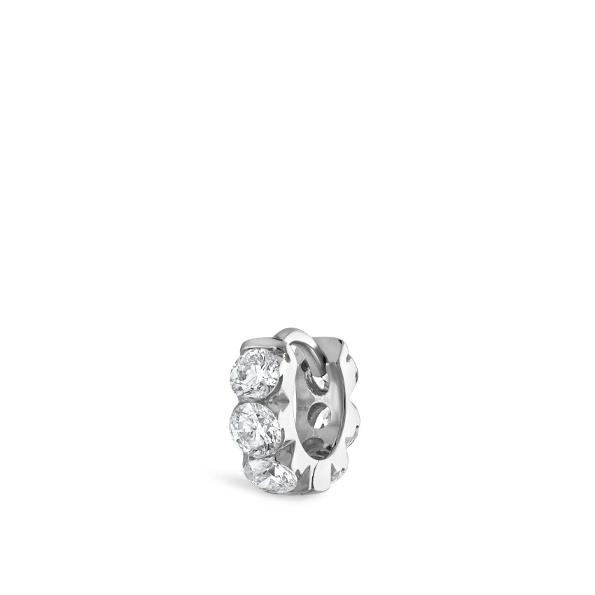 Invisible Set Large Diamond Eternity Hoop Earring - Image 17
