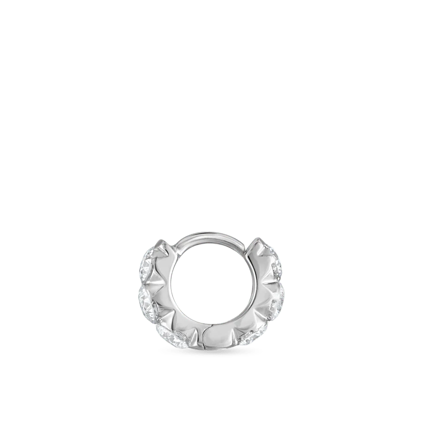 Invisible Set Large Diamond Eternity Hoop Earring - Image 19