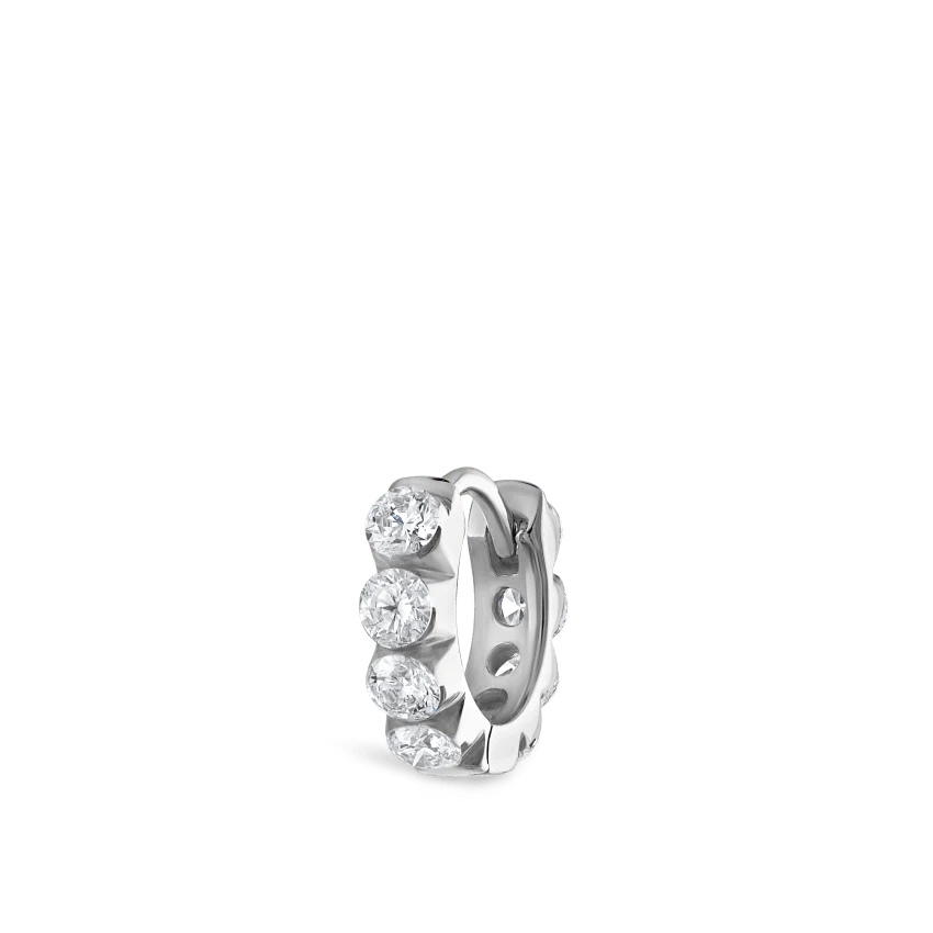 Invisible Set Large Diamond Eternity Hoop Earring - Image 20