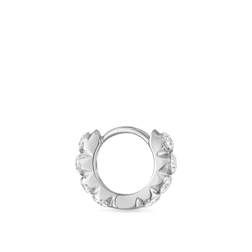 Invisible Set Large Diamond Eternity Hoop Earring - Image 26