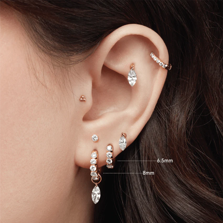 Invisible Set Large Diamond Eternity Hoop Earring - Image 27