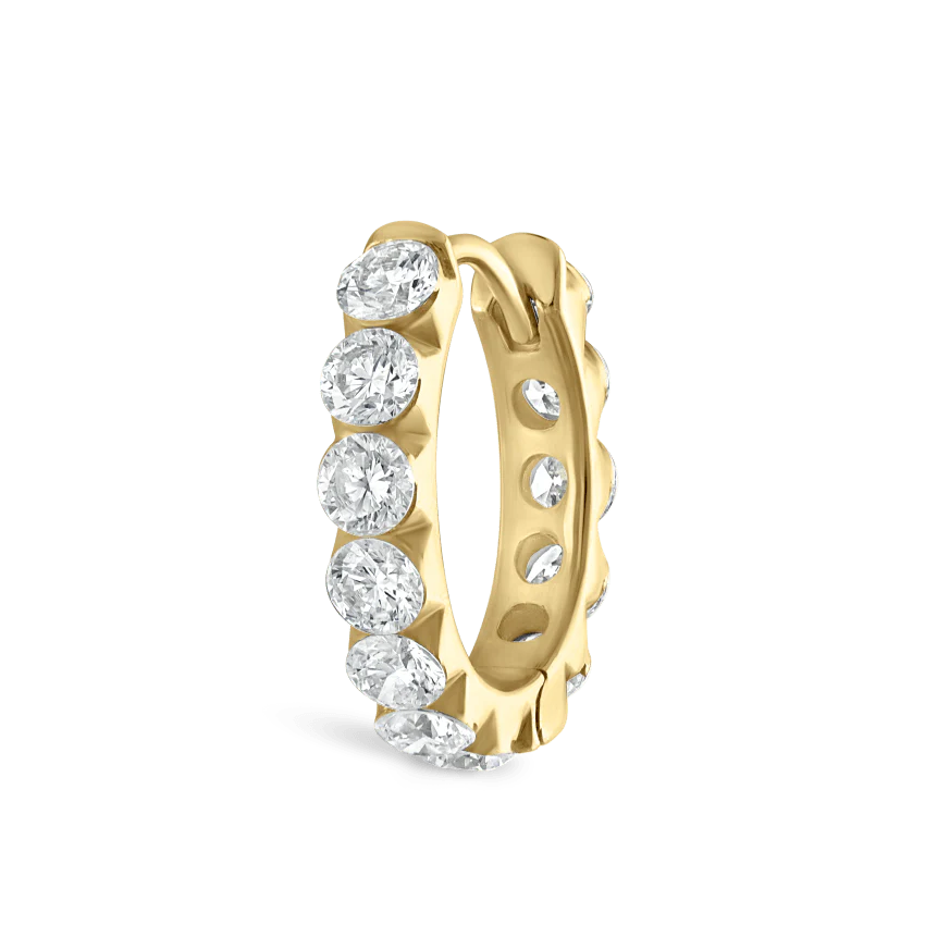 Invisible Set Large Diamond Eternity Hoop Earring - Image 28